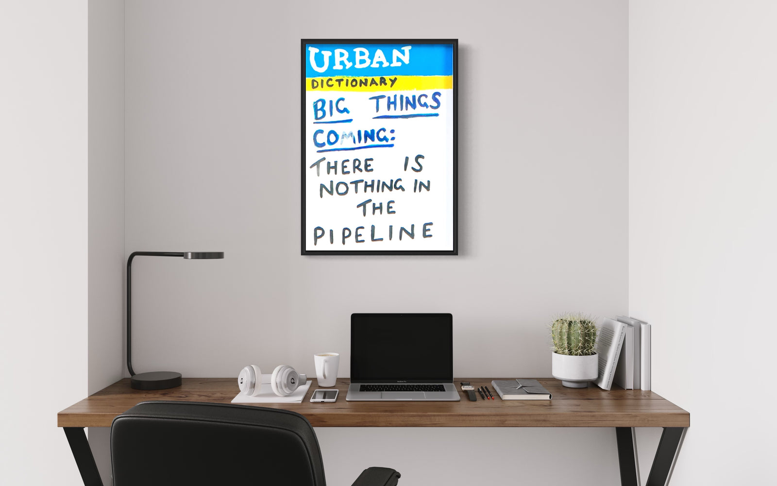 Urban Dictionary: Big Things Coming (Framed) by Times New Roadman, a hand-finished hand finished screen print on 310gsm south bank coarse from 2022