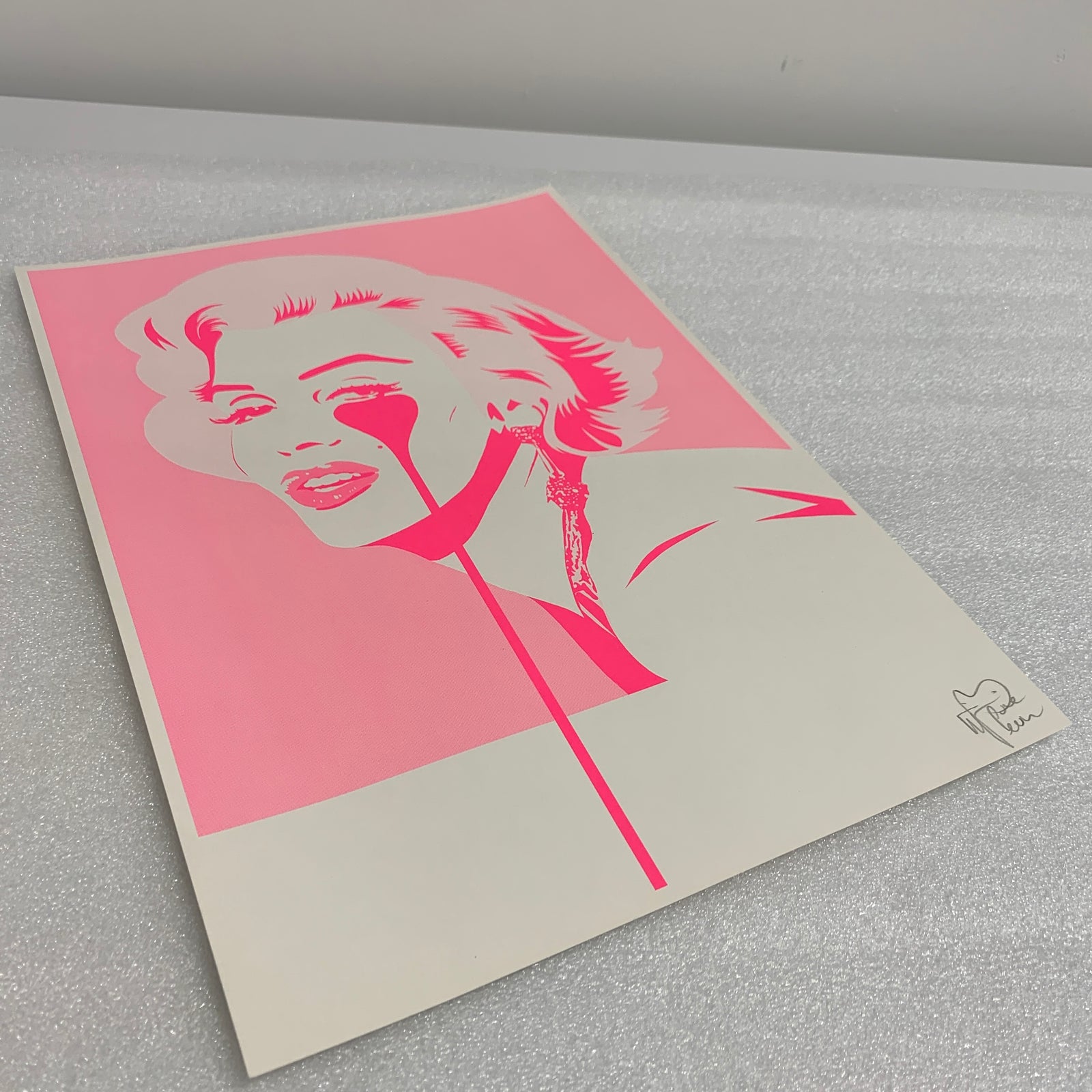 Pink Marilyn by Pure Evil, a limited edition 1 colour screenprint on 330gsm fedrigoni paper from 2018