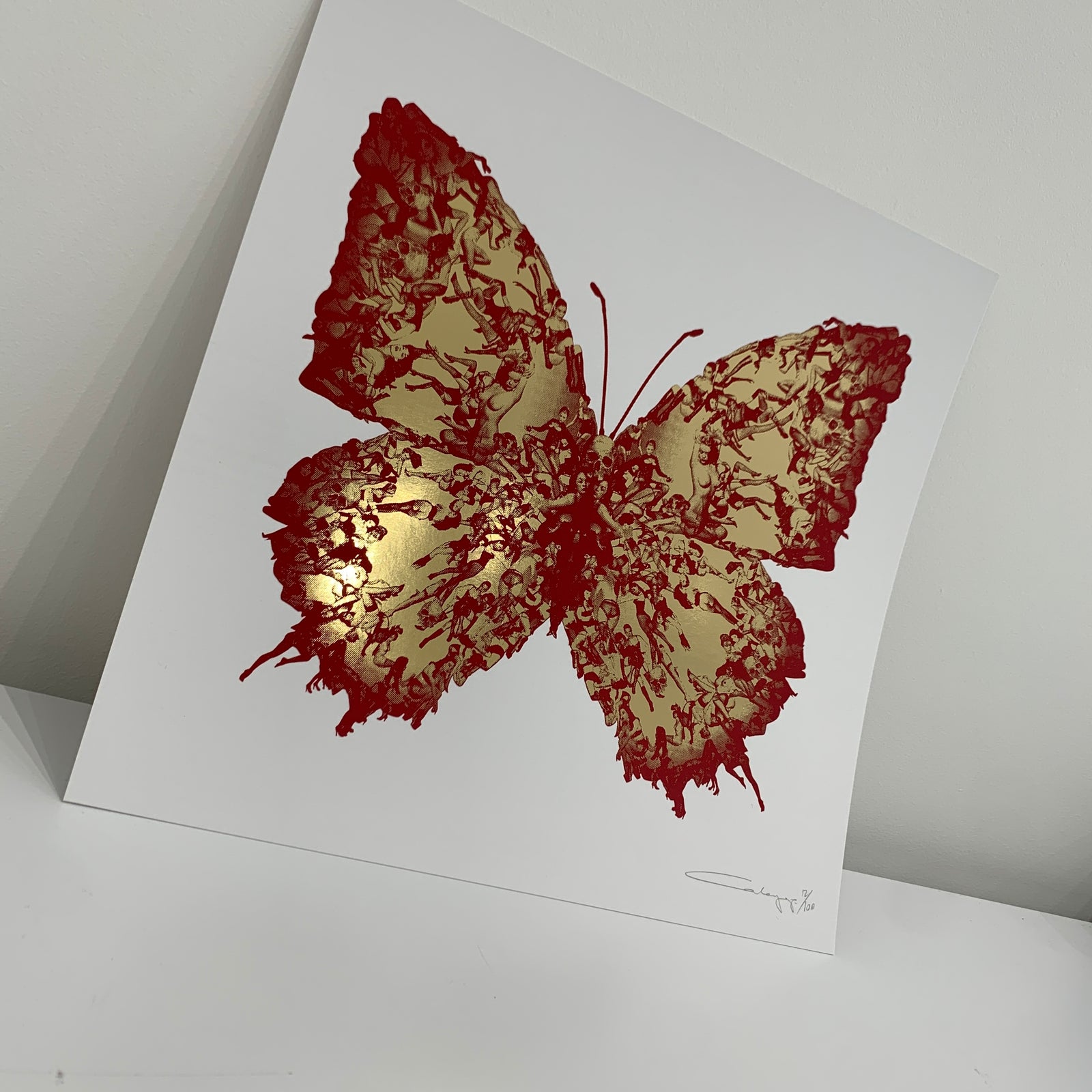 Deliverance Mini Gold Foil And Scarlett Edition by Cassandra Yap, a limited edition giclée print on white 380gsm laminated stock from 2021