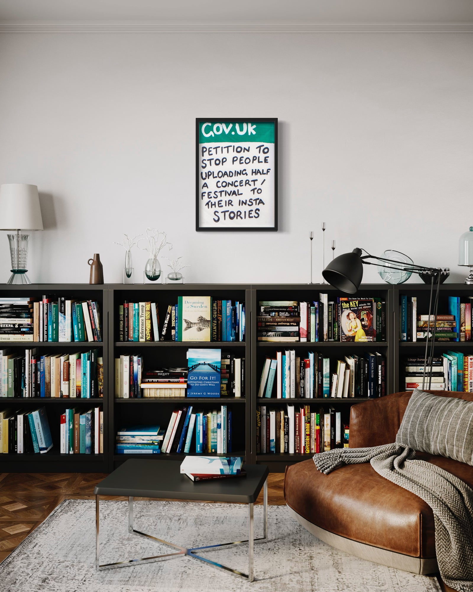 Gov: Petition To Stop People (Framed) by Times New Roadman, a original hand painted with acrylic on canvas stretched board from 2022