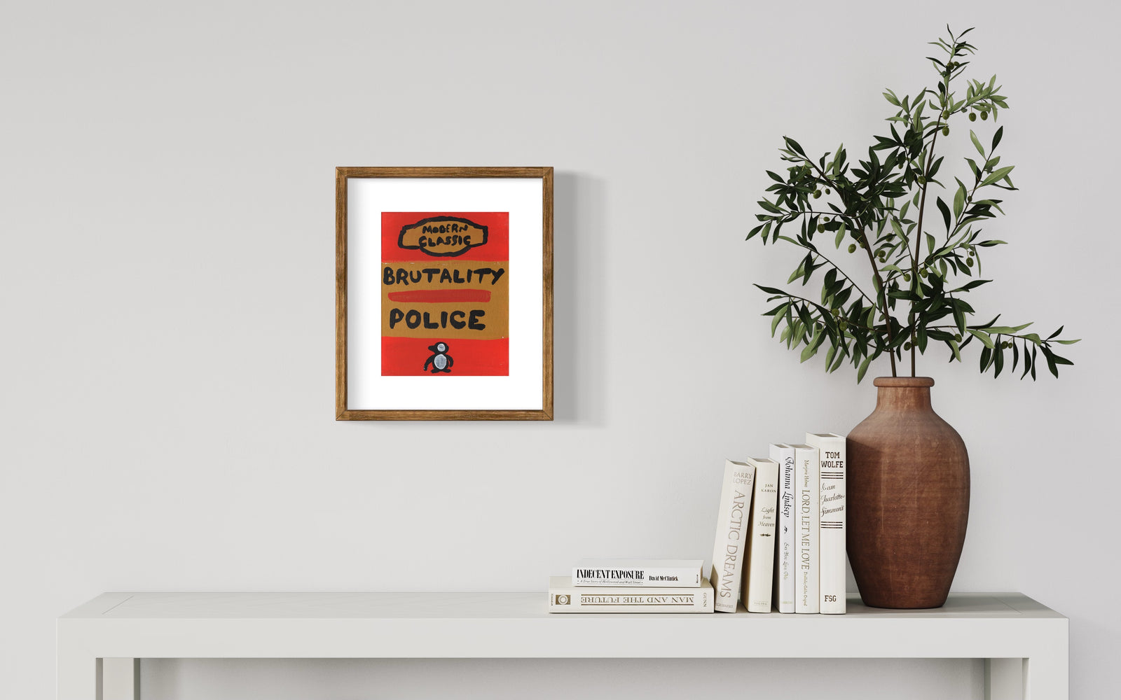 Brutality Police (Framed) by Times New Roadman, a original hand painted with acrylic on canvas stretched board from 2020