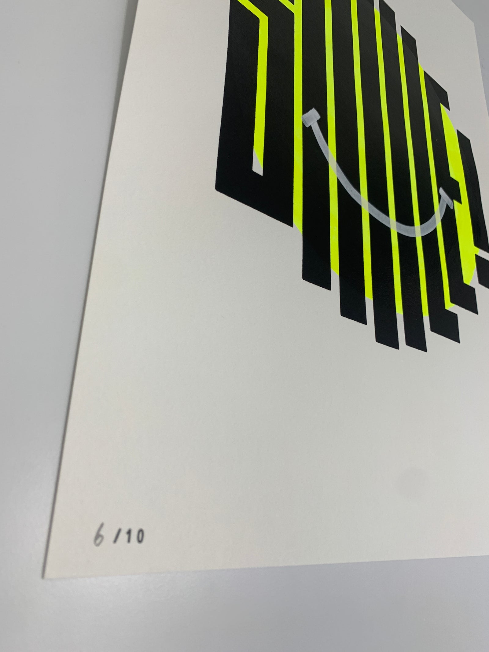 Smile - Neon Yellow (Hand Painted) by James Kingman