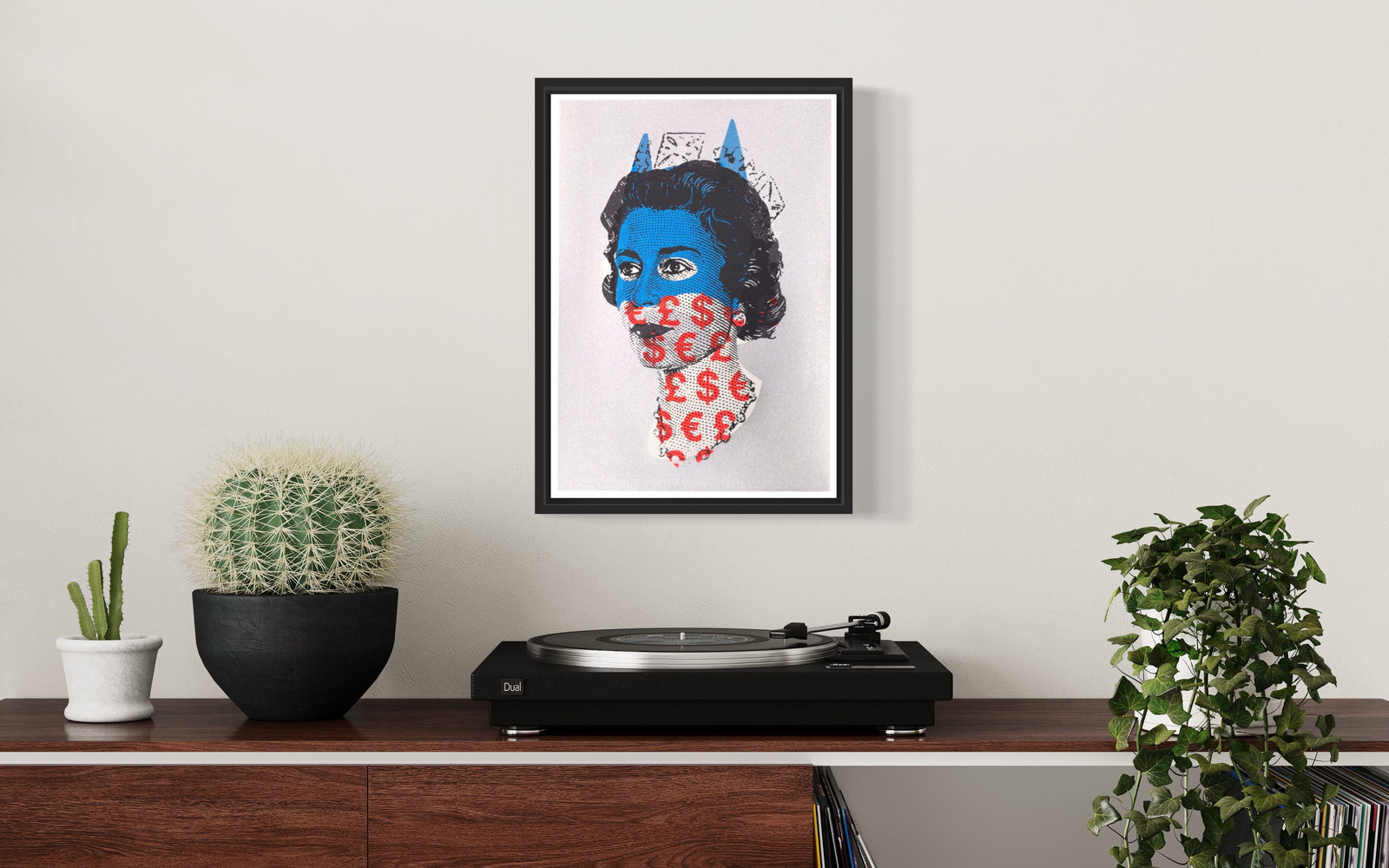 Rich Enough To Be Batman - Elizabeth Silver, Blue and Red Currency by Heath Kane, a limited edition four colour screen print on southbank coarse 310gsm paper with a silver glitter overlay from 2021