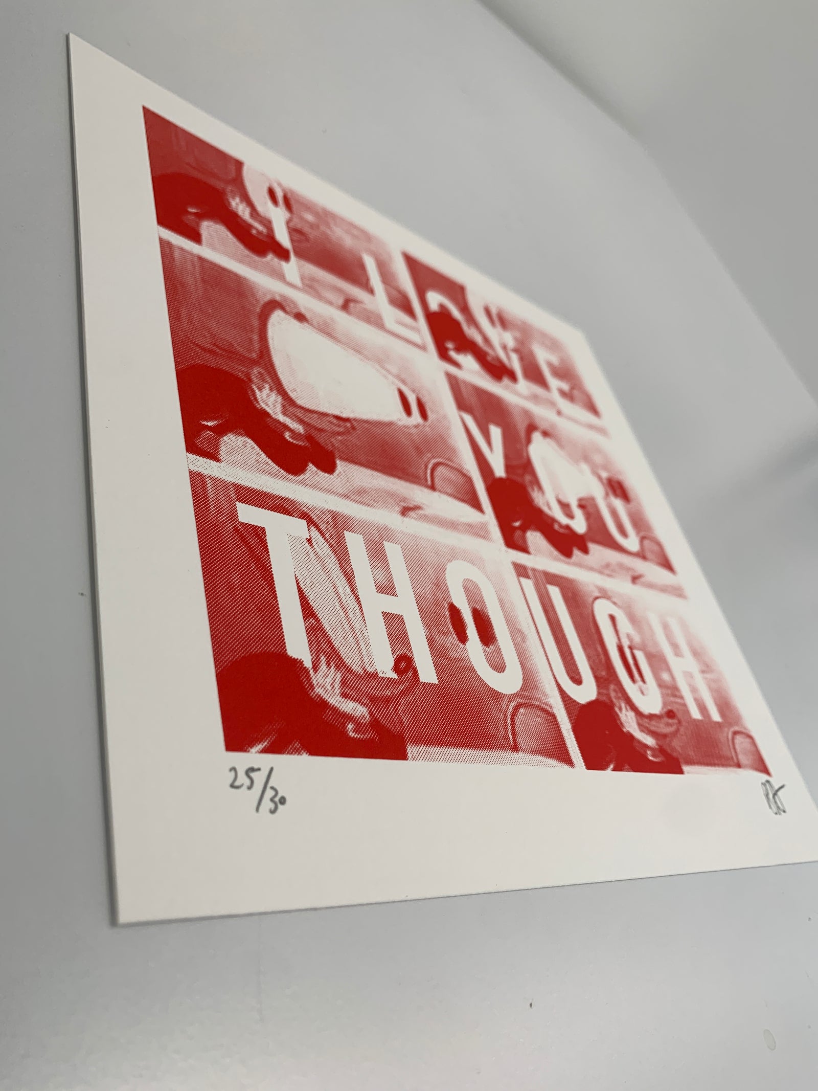 Love You Though by Bench Allen, a limited edition 1 colour screen print on somerset white 410gsm paper  from 2019