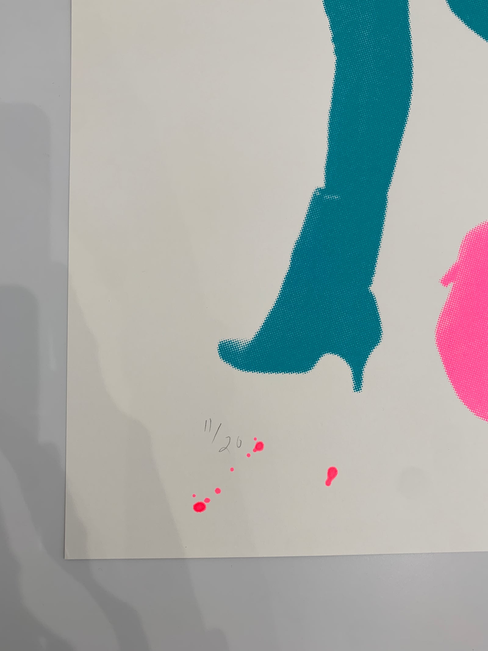 Eartha Kitt Cat Woman in Teal and Pink by Shuby, a limited edition 2 coloured silkscreen print on paper with hand finishing from 2021