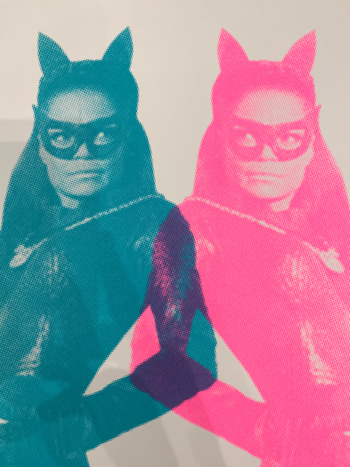 Eartha Kitt Cat Woman in Teal and Pink