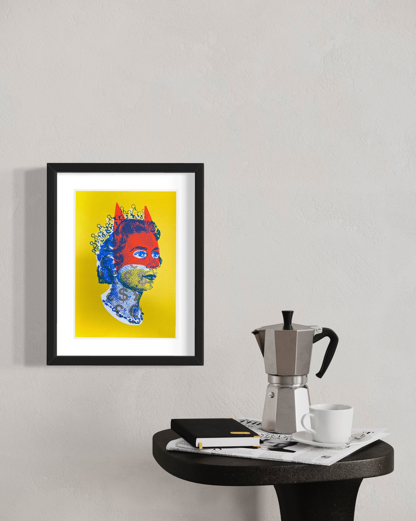 Rich Enough to be Batman - Lizzie Yellow Orange Blue Currency by Heath Kane, a limited edition four colour screen print on southbank coarse 310gsm paper from 2021