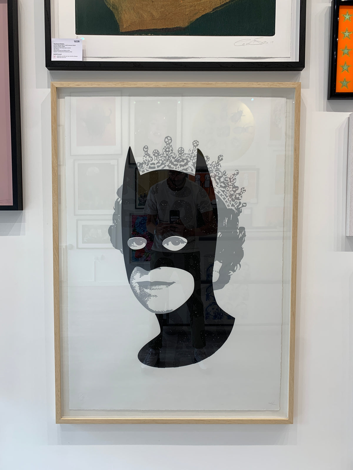 Rich Enough to be Batman - Large Black Diamond Glitter (Framed)