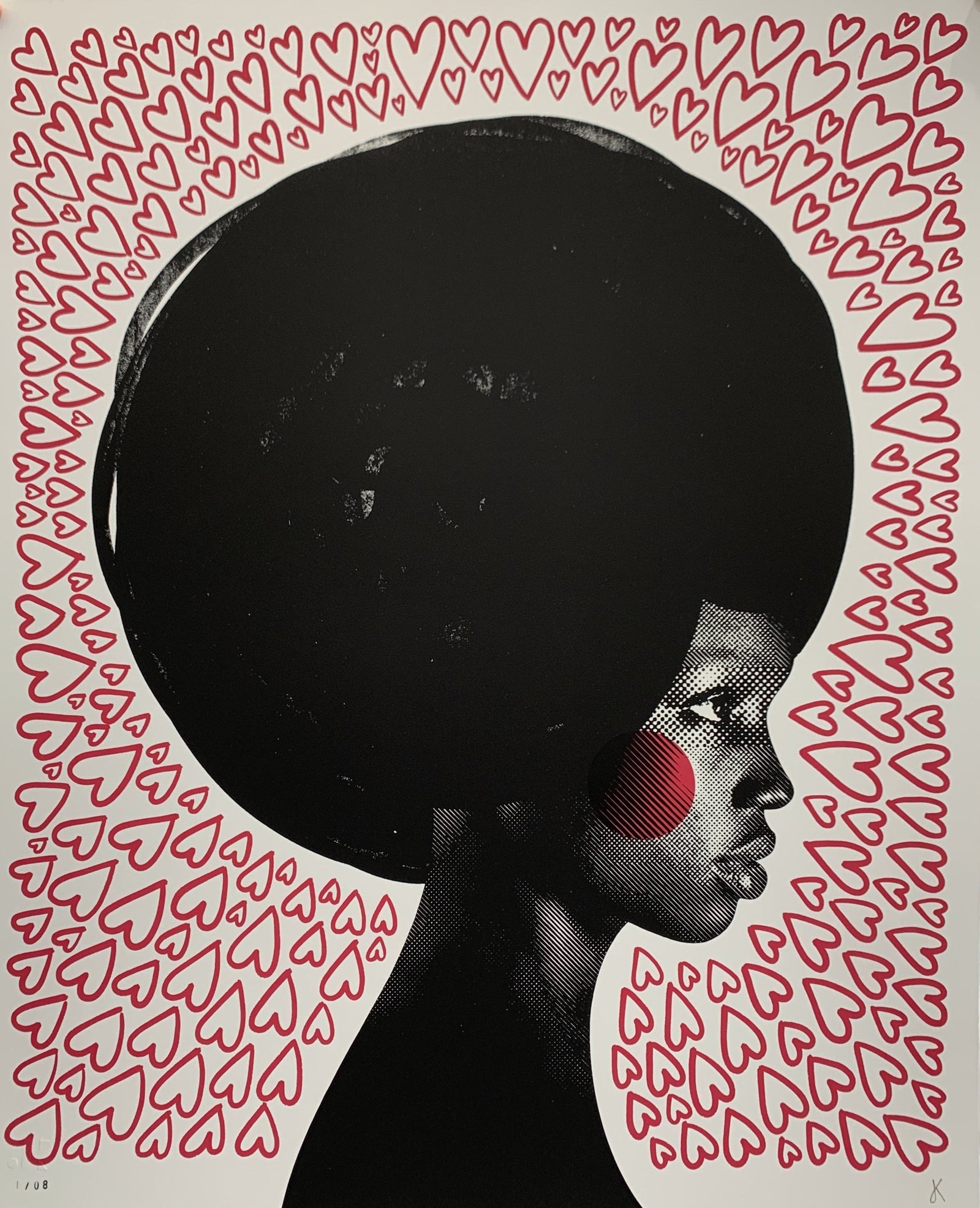 Colours of the Brain - Deffo Watermelon by James Kingman, a limited edition 2 colour screen print, printed on somerset satin 300 gsm paper from 2021