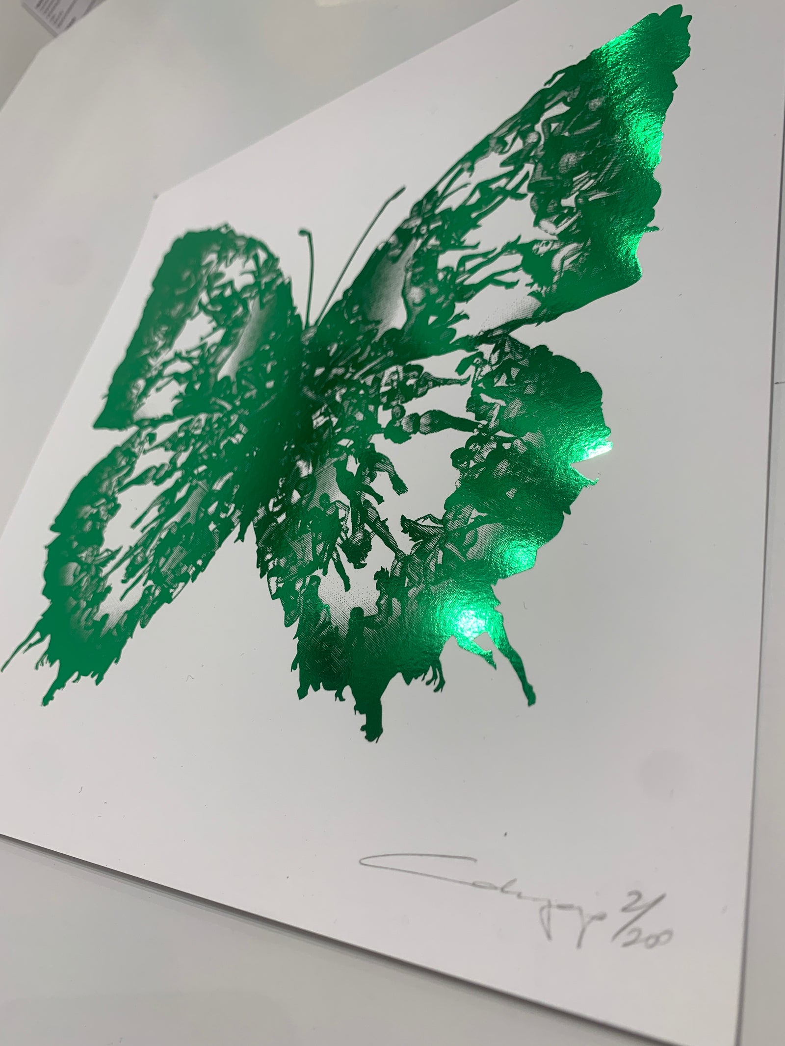 Deliverance Mini Blanc Green Edition by Cassandra Yap, a limited edition giclée print on white 380gsm matte laminated stock from 2021