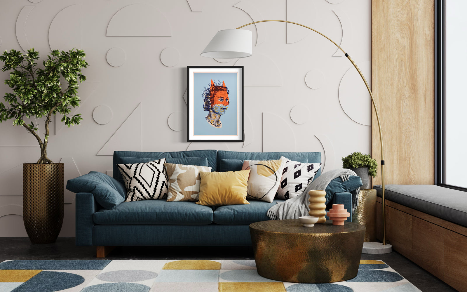 Lizzie Electric Blue by Heath Kane, a limited edition screenprint on 310gsm southbank coarse paper from 2021