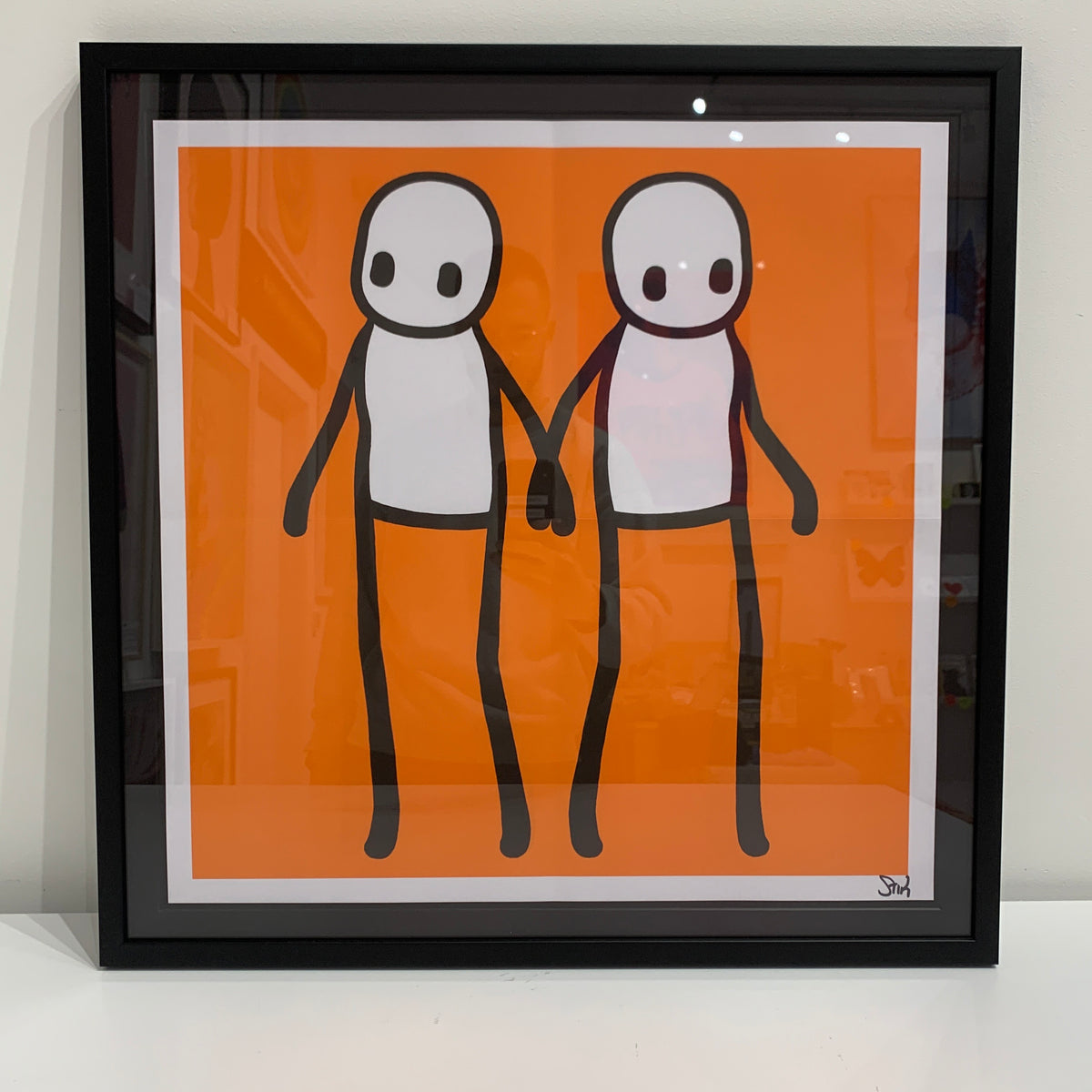 Holding Hands - Orange (Signed) (Framed)