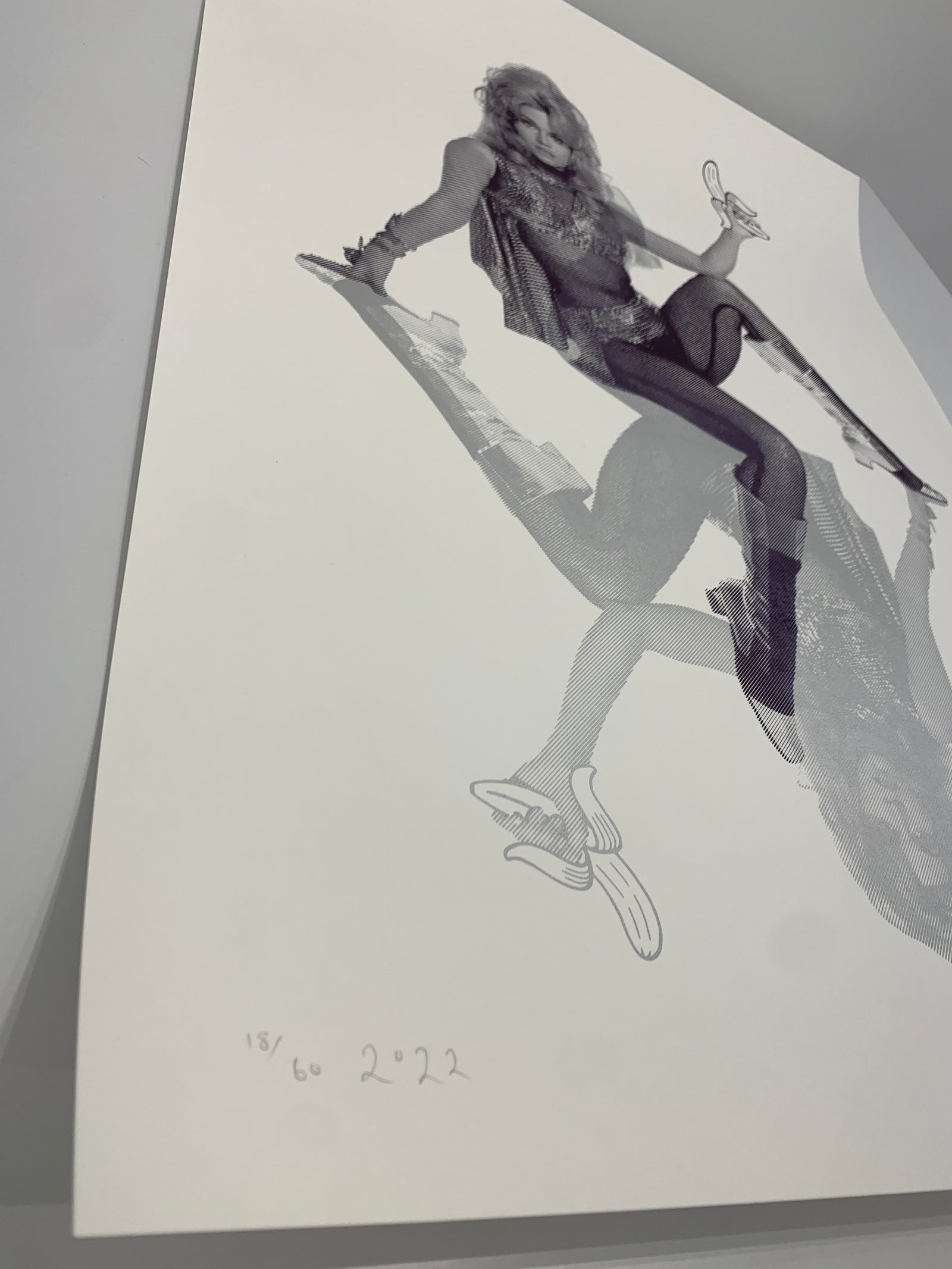 Bananarella (Dark purple/ silver) by Shuby, a limited edition 2 layered barbarella silkscreen print on 310gsm paper from 2022