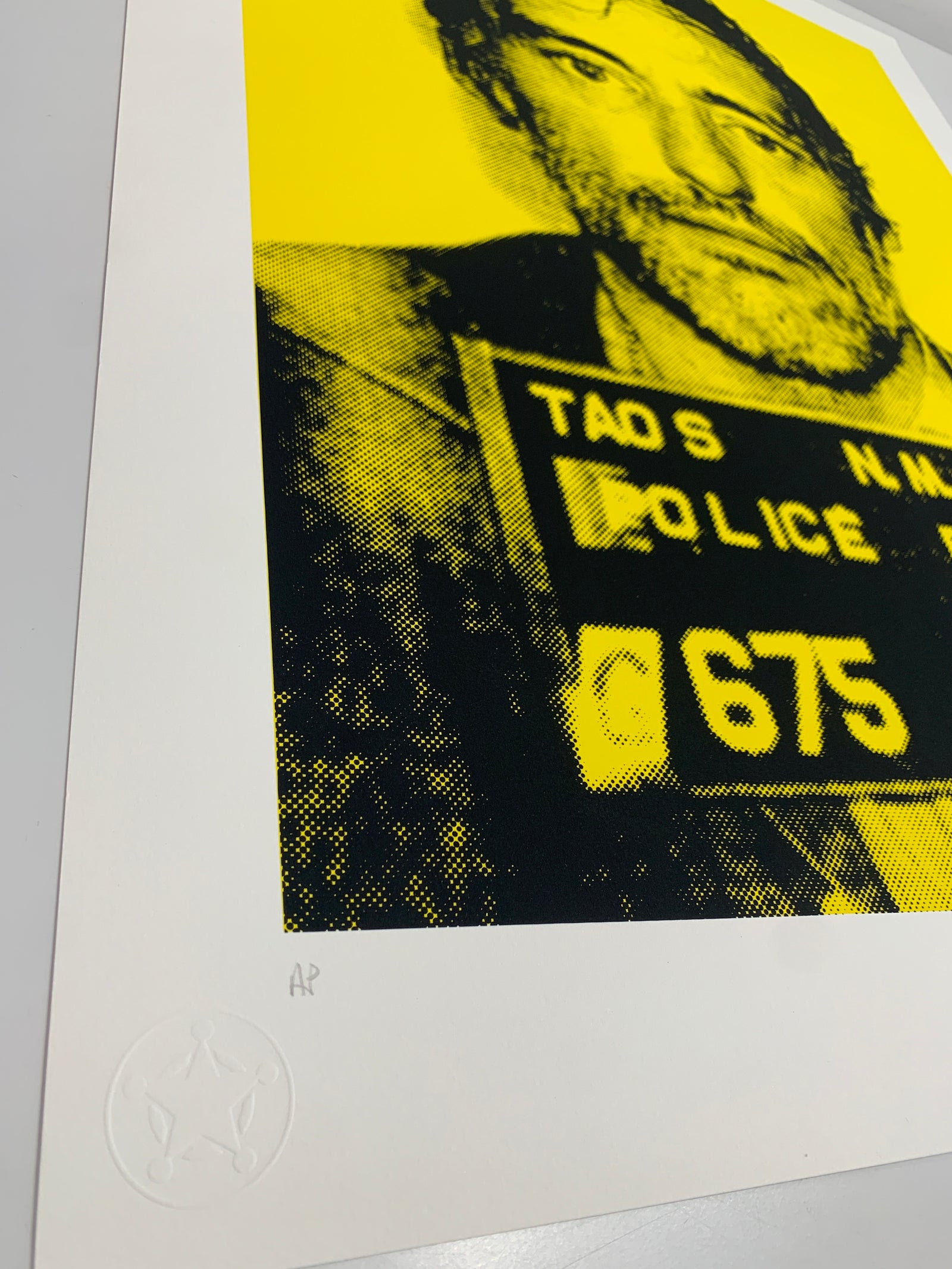Just Dennis (Yellow) by Russell Marshall, a limited edition 2 colour screen print on 410gsm somerset paper from 2012