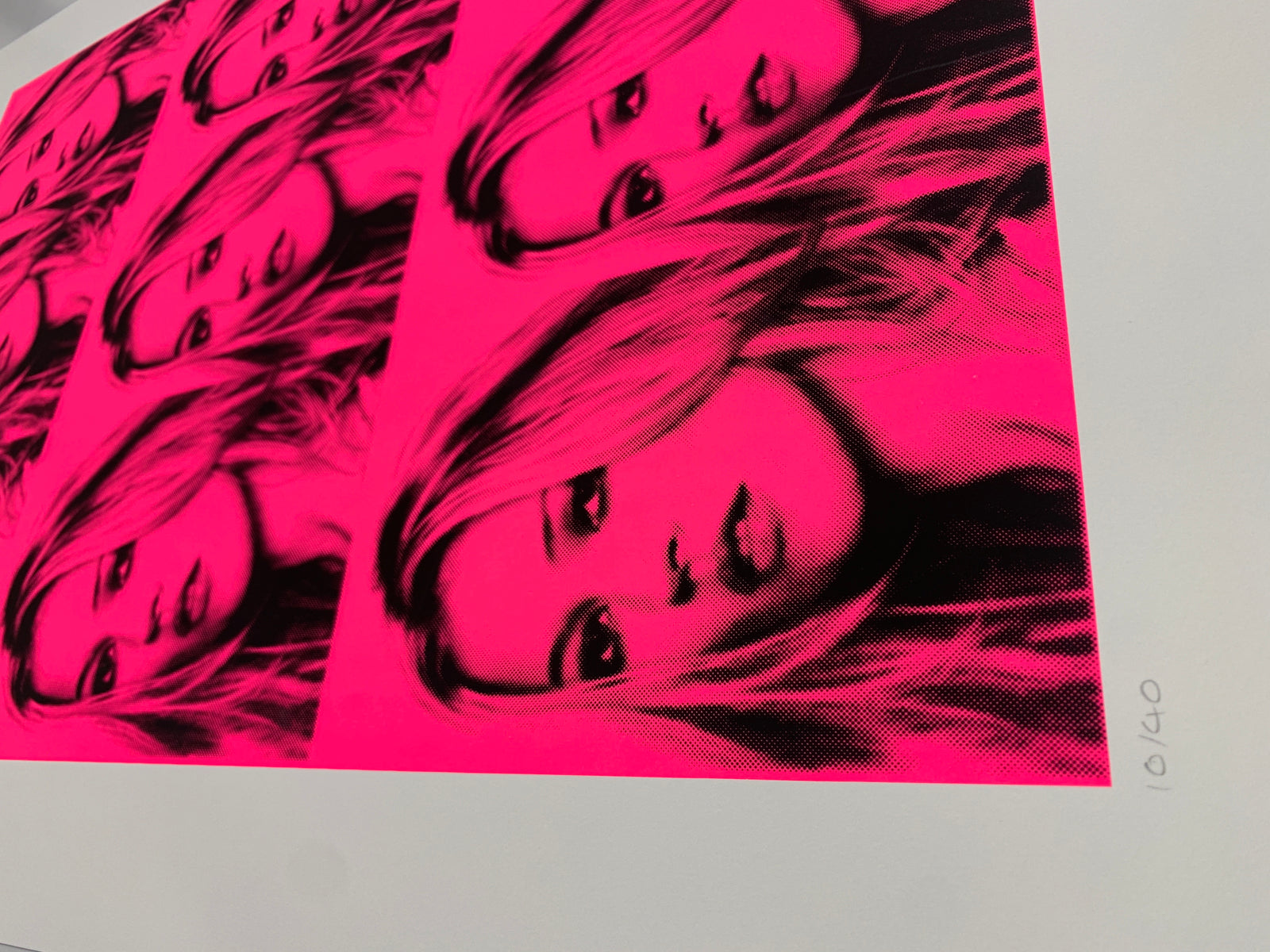 Kate Multiple (Black on Pink) by Russell Marshall, a limited edition 2 colour silkscreen on somerset satin 300gsm paper from 2014