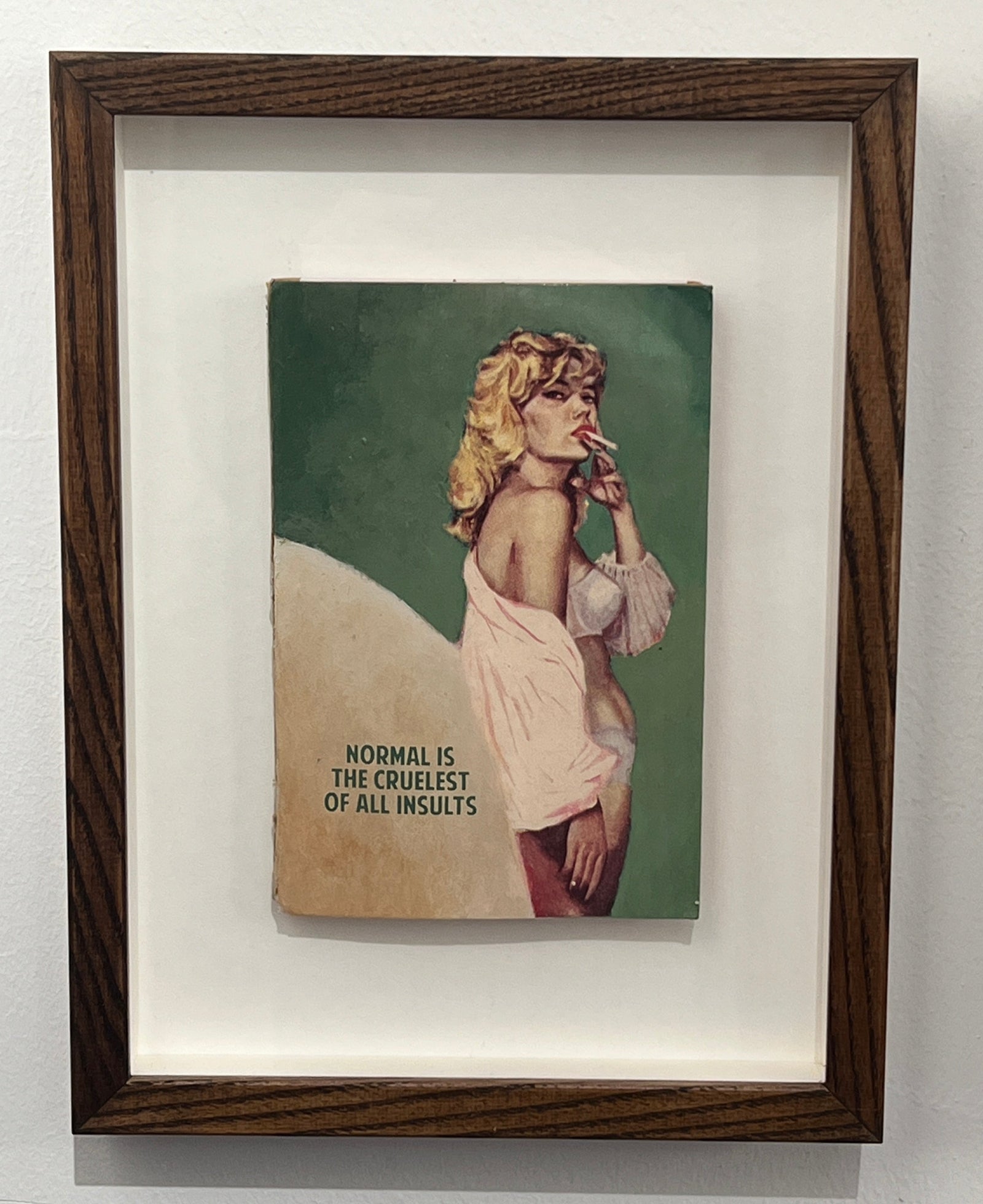 Normal is the Cruellest of All Insults (Framed) by The Connor Brothers, a limited edition hand painted vintage paperback book with silkscreen from 2019