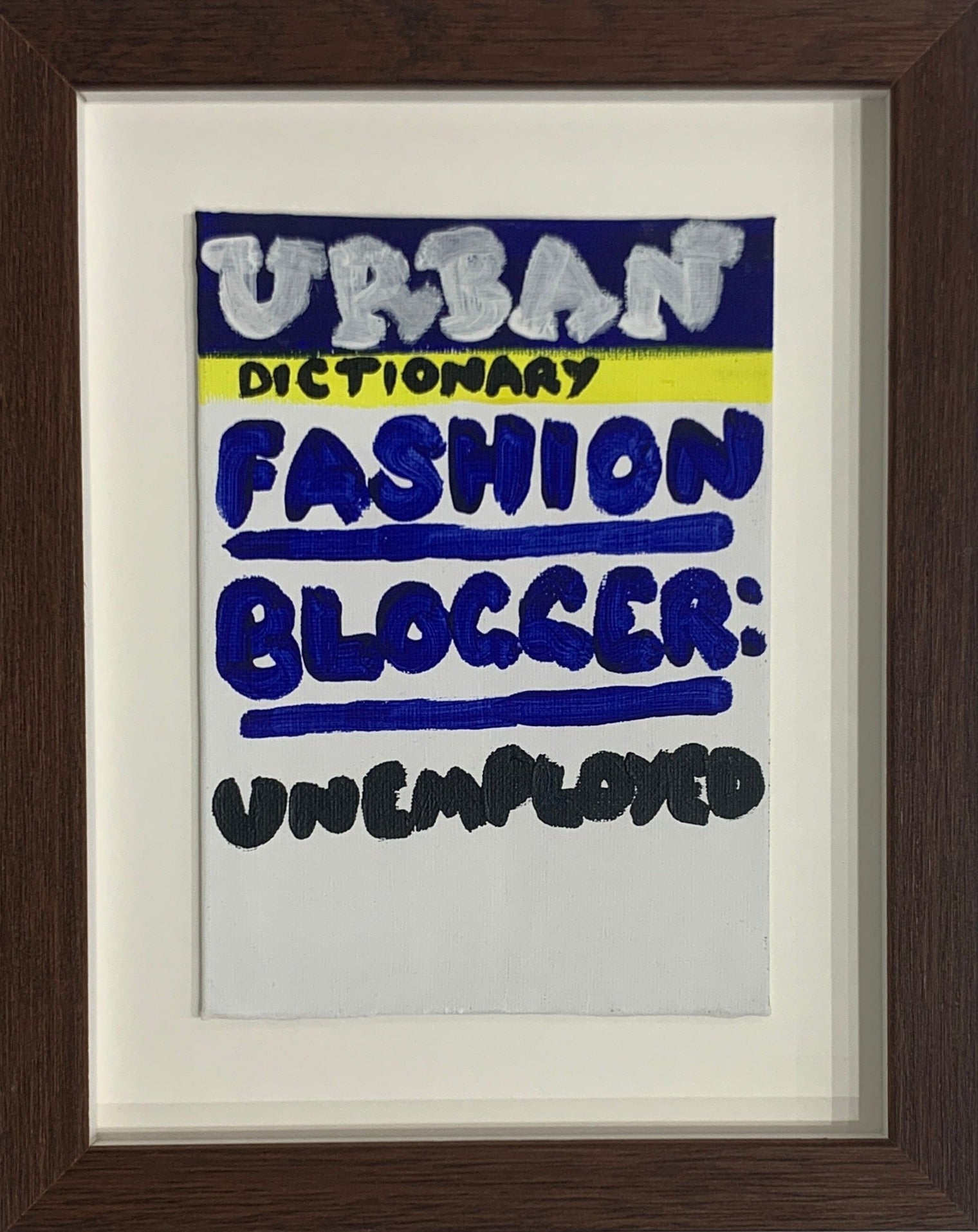 Fashion Blogger (Framed) by Times New Roadman, a original hand painted with acrylic on canvas stretched board from 2022