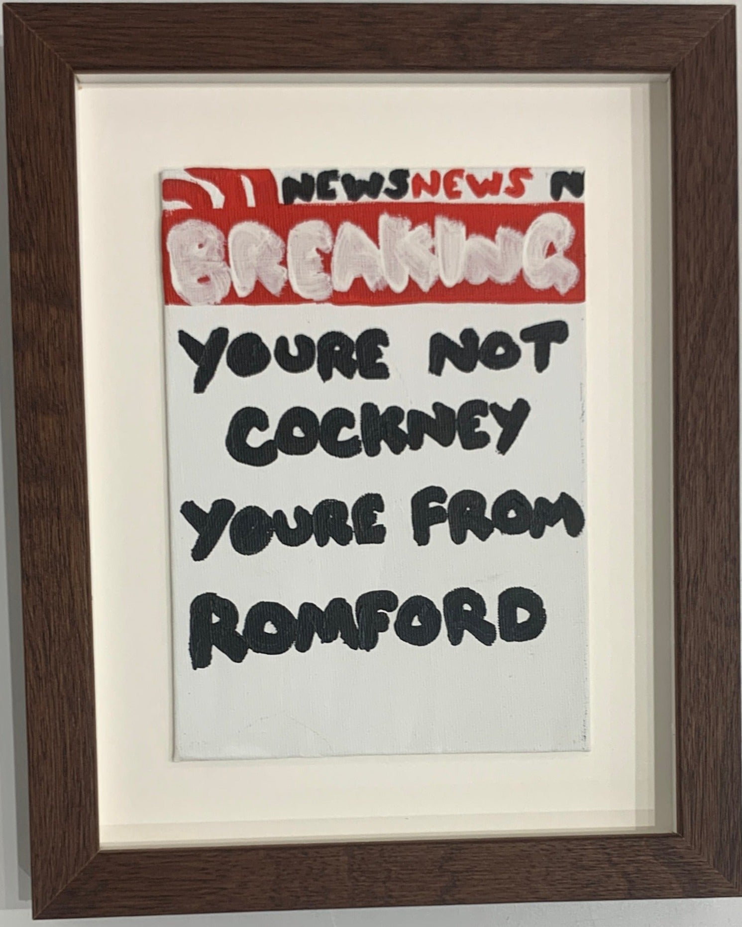 Cockney (Framed) by Times New Roadman, a original hand painted with acrylic on canvas stretched board from 2022