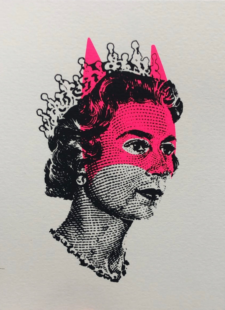 Richer Than Batman Show Postcard by Heath Kane, a limited edition screenprint on 310gsm southbank coarse paper from 2021