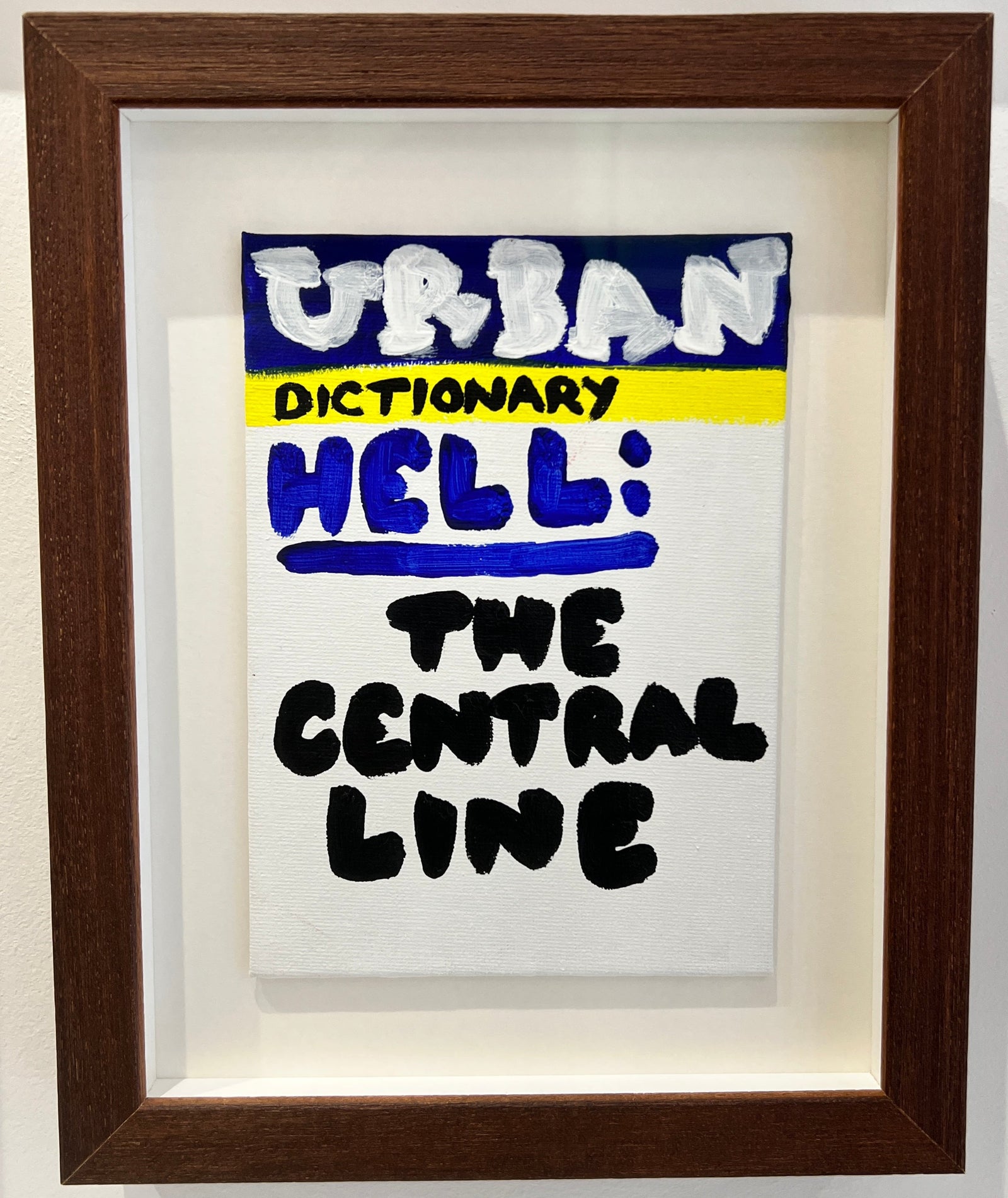 The Central Line (Framed) by Times New Roadman, a original hand painted with acrylic on canvas stretched board from 2022