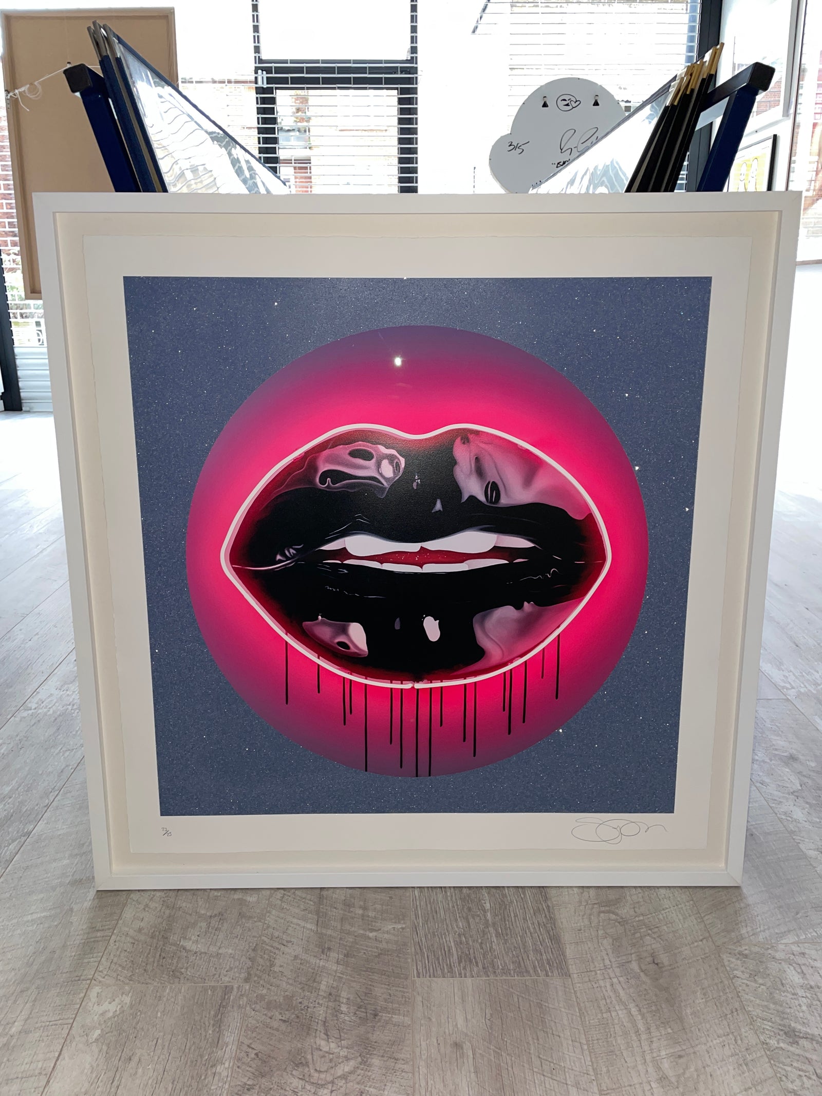 Candy Darling (Neon Magenta) - (Framed) by Sara Pope, a limited edition archival inkjet with 1 colour screen print, varnish and diamond dust overlays on somerset satin enhanced 330gsm paper from 2020