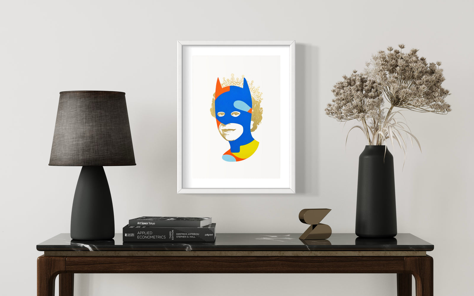 Rich Enough to be Batman - Blue and Gold Dollar Sign by Heath Kane, a limited edition four colour screen print on southbank coarse 310gsm paper from 2021