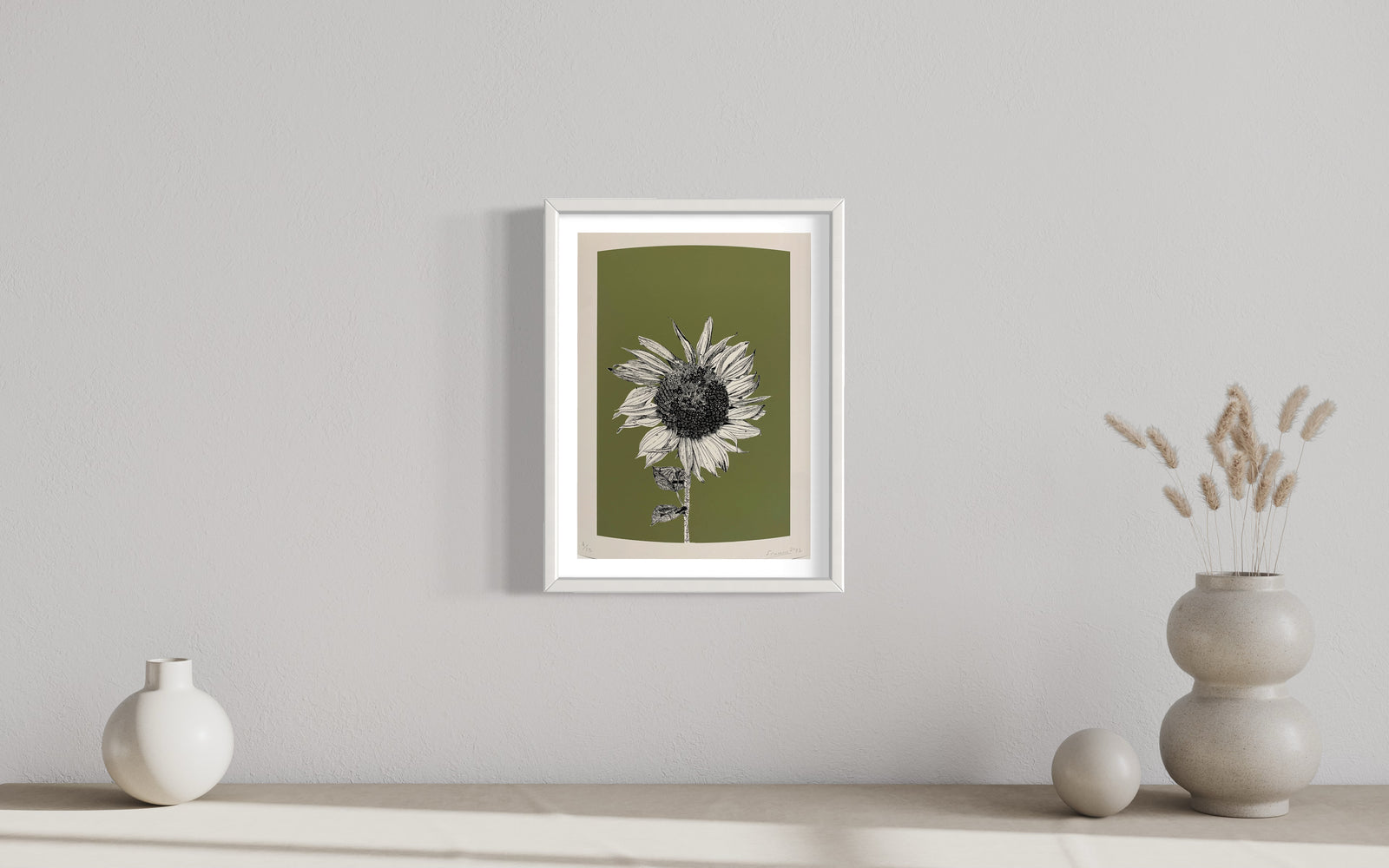 Dark Sunflower - Sap Green by Faye Casson
