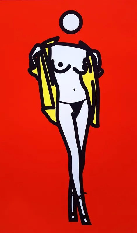 Woman Taking Off A Man's Shirt (Framed) by Julian Opie, a open edition screenprint in colours on wove paper from 2003