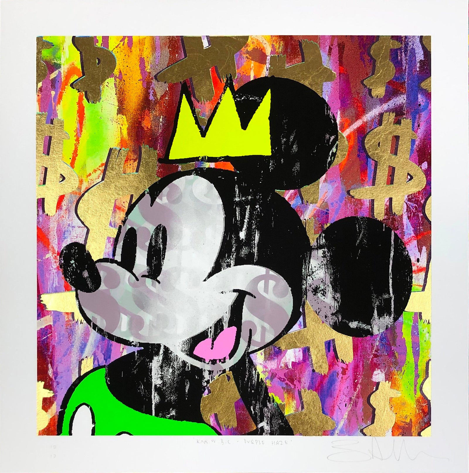 King Mickey With Basquiat Crown by Ben Allen