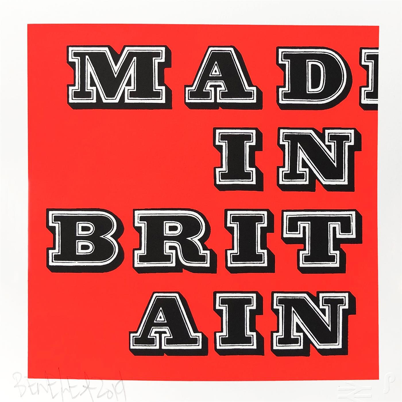 Mad In Britain – Fluro Red by Ben Eine, a limited edition 2 colour screen print on somerset satin 300gsm paper from 2019