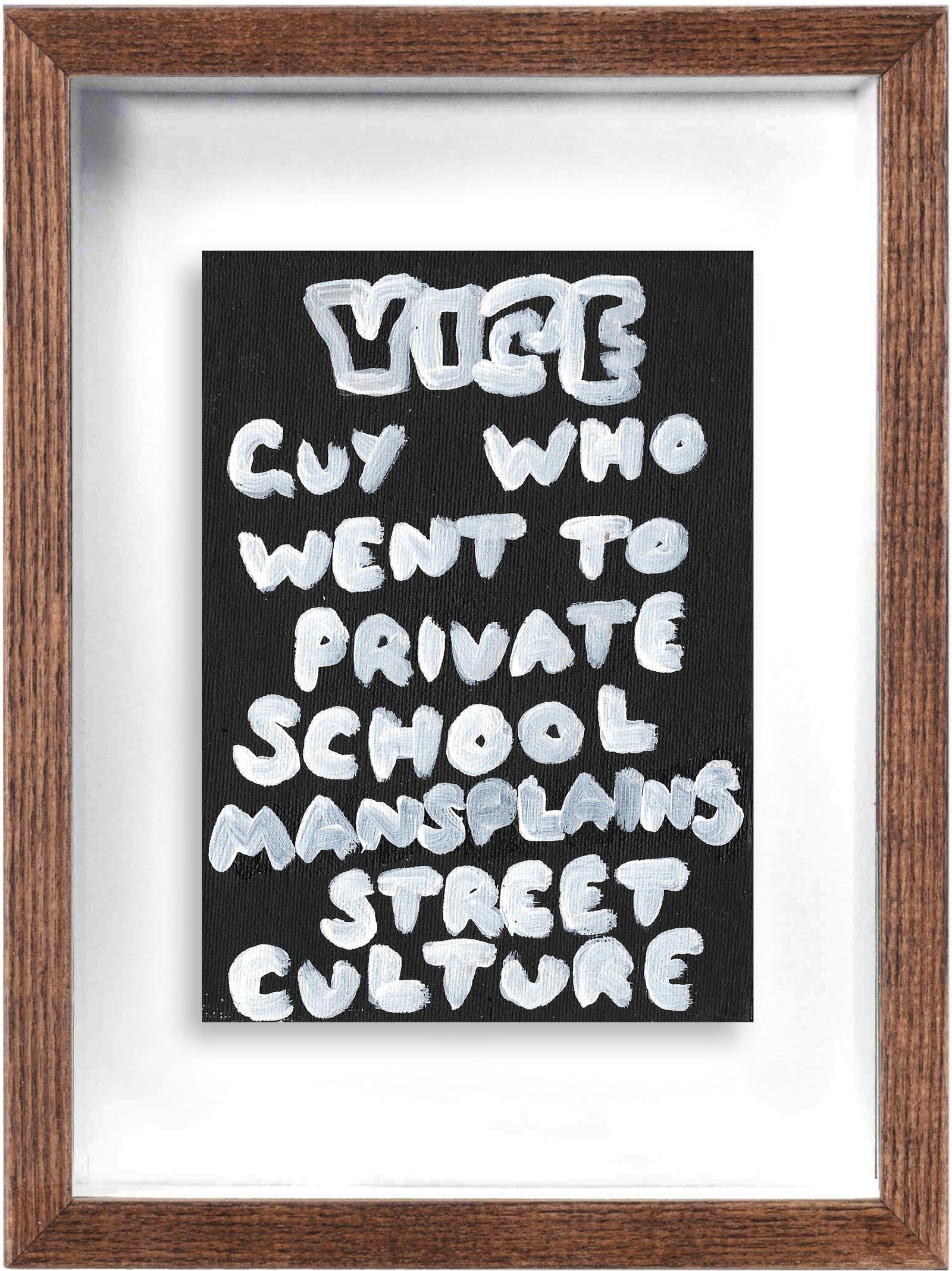Private School (Framed) by Times New Roadman, a original hand painted with acrylic on canvas stretched board from 2019