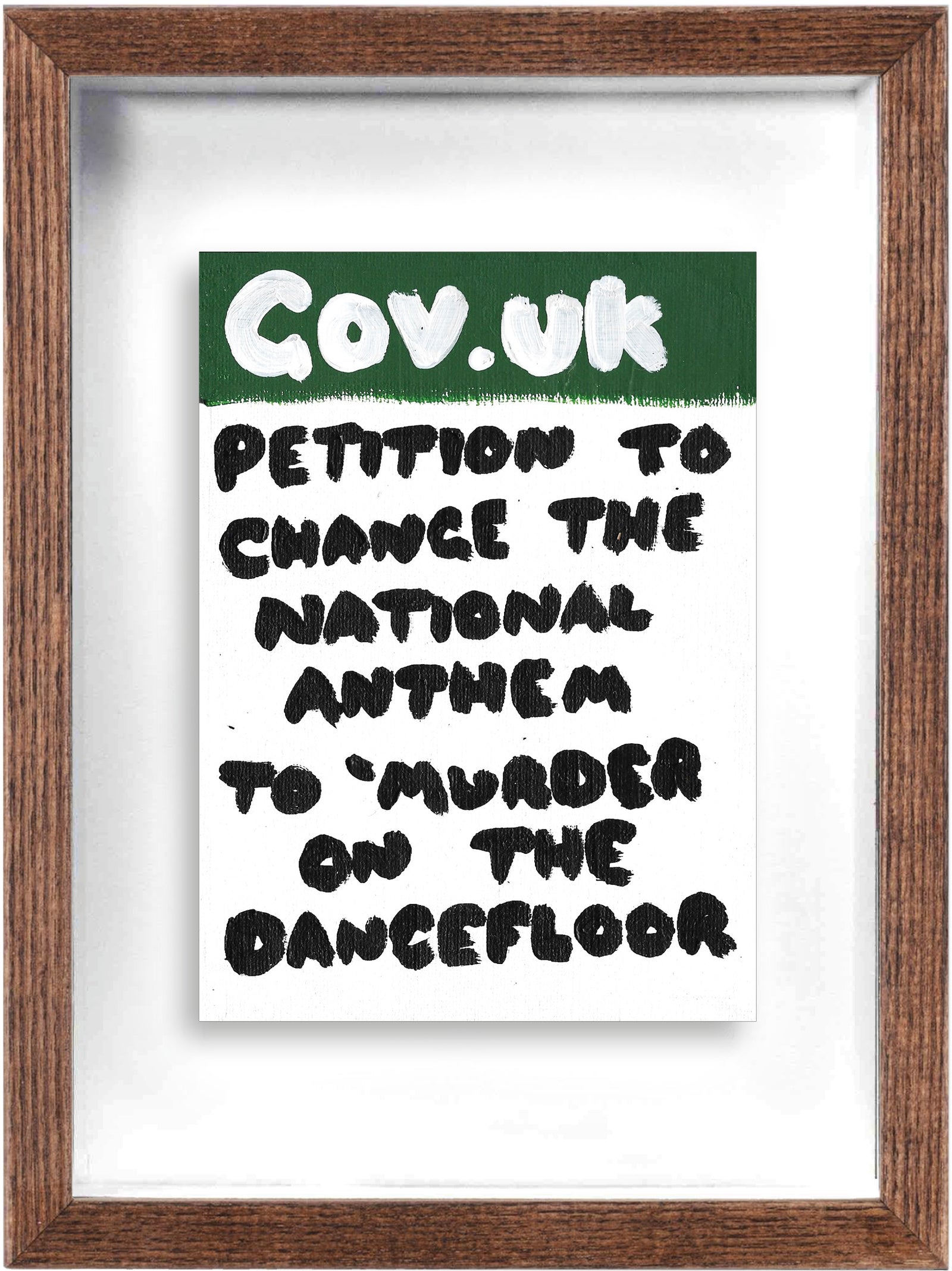 Petition To Change The National Anthem (Framed) by Times New Roadman, a original hand painted with acrylic on canvas stretched board from 2020