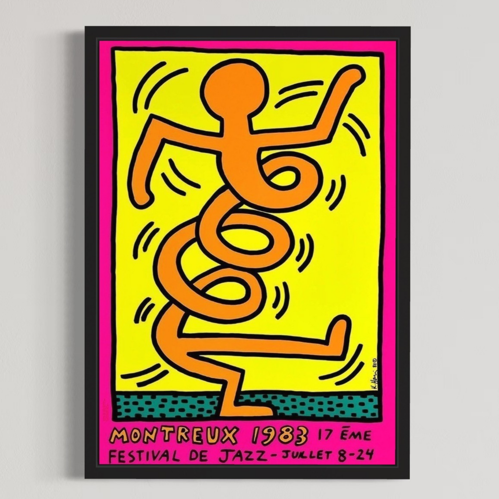 Montreux Jazz Festival (Pink) (Framed) by Keith Haring