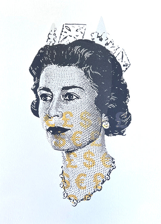 Rich Enough to be Batman - Black and Gold Currency by Heath Kane, a limited edition four colour screen print on southbank coarse 310gsm paper from 2021