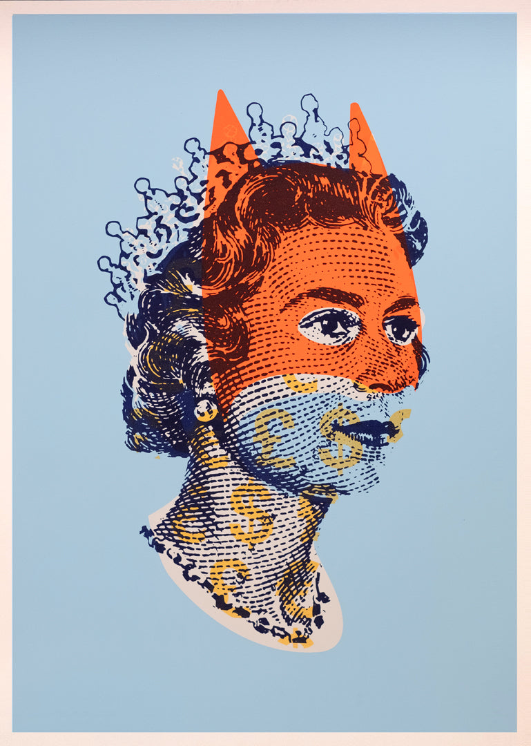 Lizzie Electric Blue by Heath Kane, a limited edition screenprint on 310gsm southbank coarse paper from 2021