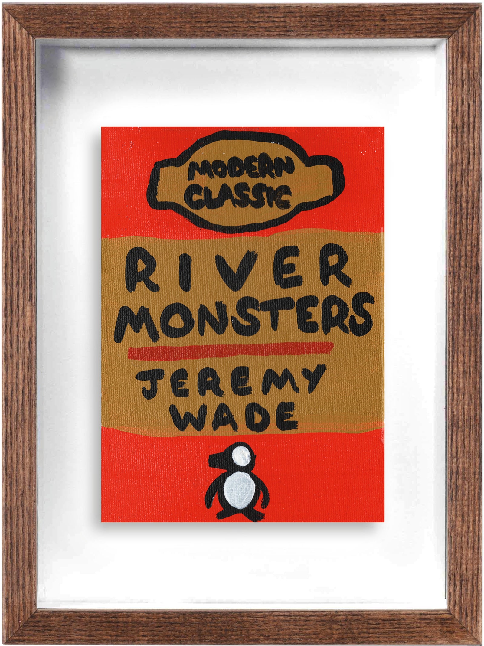 River Monsters (Framed) by Times New Roadman, a original hand painted with acrylic on canvas stretched board from 2019