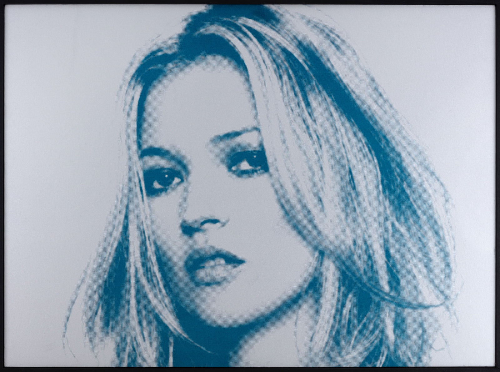 Kate 8 - Circa 2011 (Blue) - (Framed) by Russell Marshall, a original 2 colour cotton canvas framed in black gallery wood from 2014