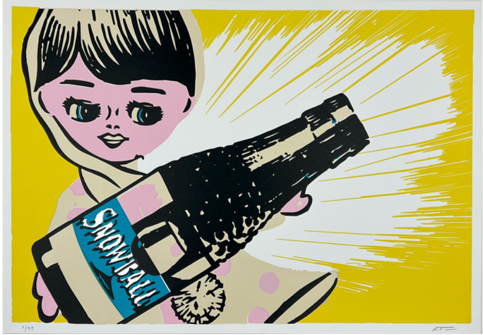 Susie Snowball by Rob Timm, a limited edition printed in 5 colours, on gf smith 330 gsm naturalis absolute white satin paper from 2023