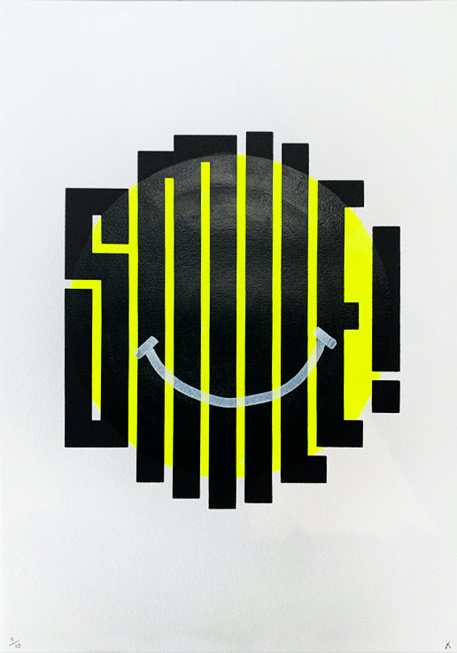 Smile - Neon Yellow (Hand Painted) by James Kingman