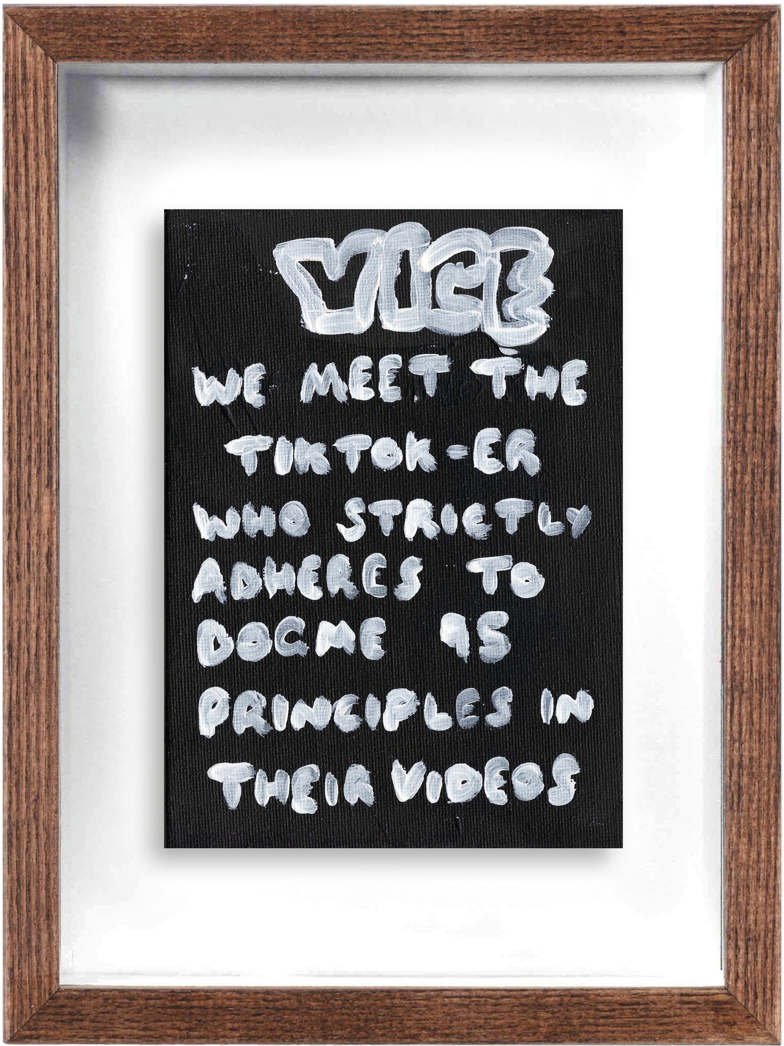 Dogme 95 (Framed) by Times New Roadman, a original hand painted with acrylic on canvas stretched board from 2020