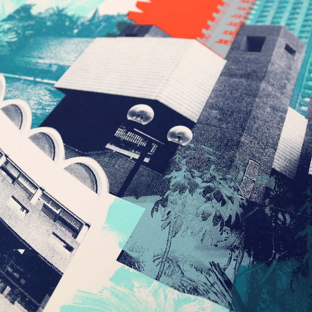 Barbican by Underway Studio, a open edition 5 colour screen-print on southbank smooth 300gsm paper from 2019