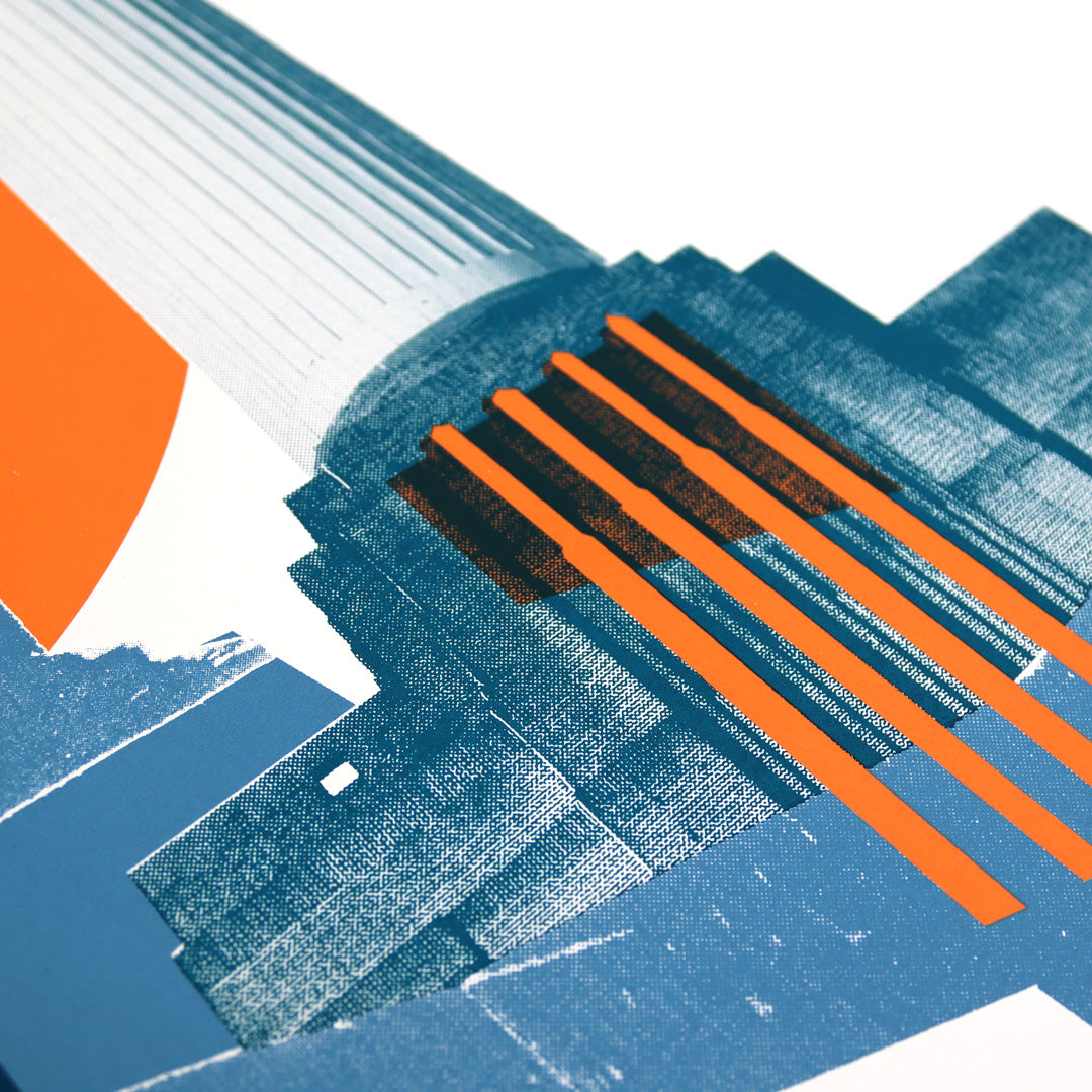 Battersea Power Station by Underway Studio, a limited edition 3 colour screenprint on southbank smooth 300gsm paper from 2019