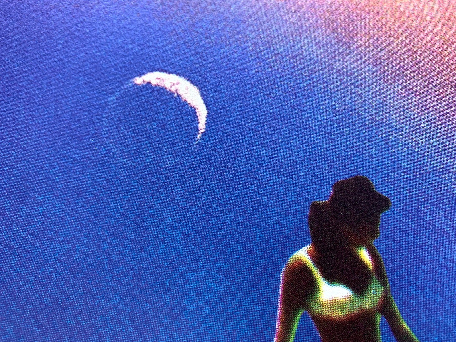 End Of The World by Joe Webb, a limited edition 7 colour silkscreen with iridescent deep blue ink and white glitter on somerset enhanced velvet 410gsm paper from 2021