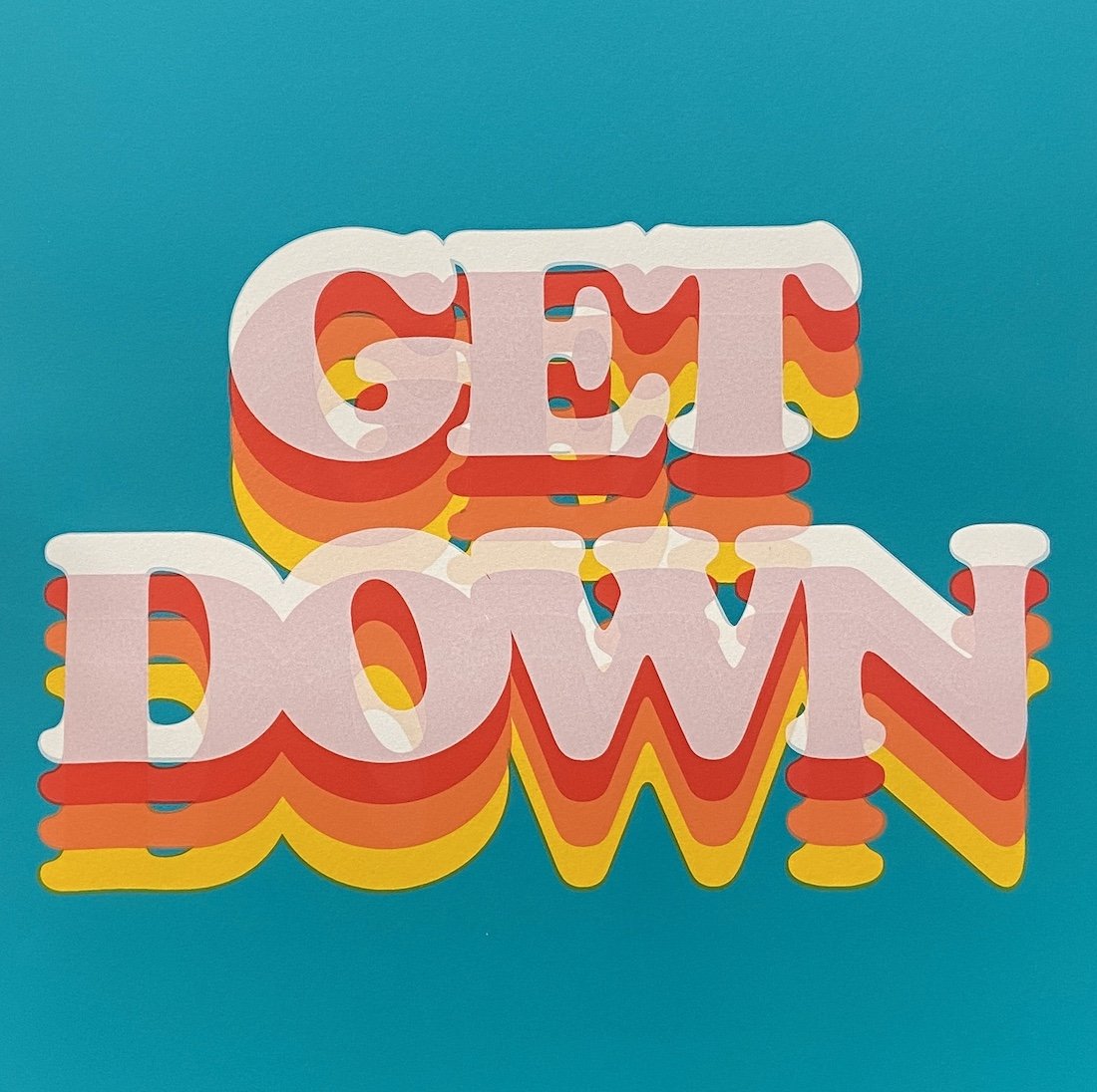 Get Down by Oli Fowler, a limited edition 5 layer screen print on 300gsm somerset satin paper  from 2020