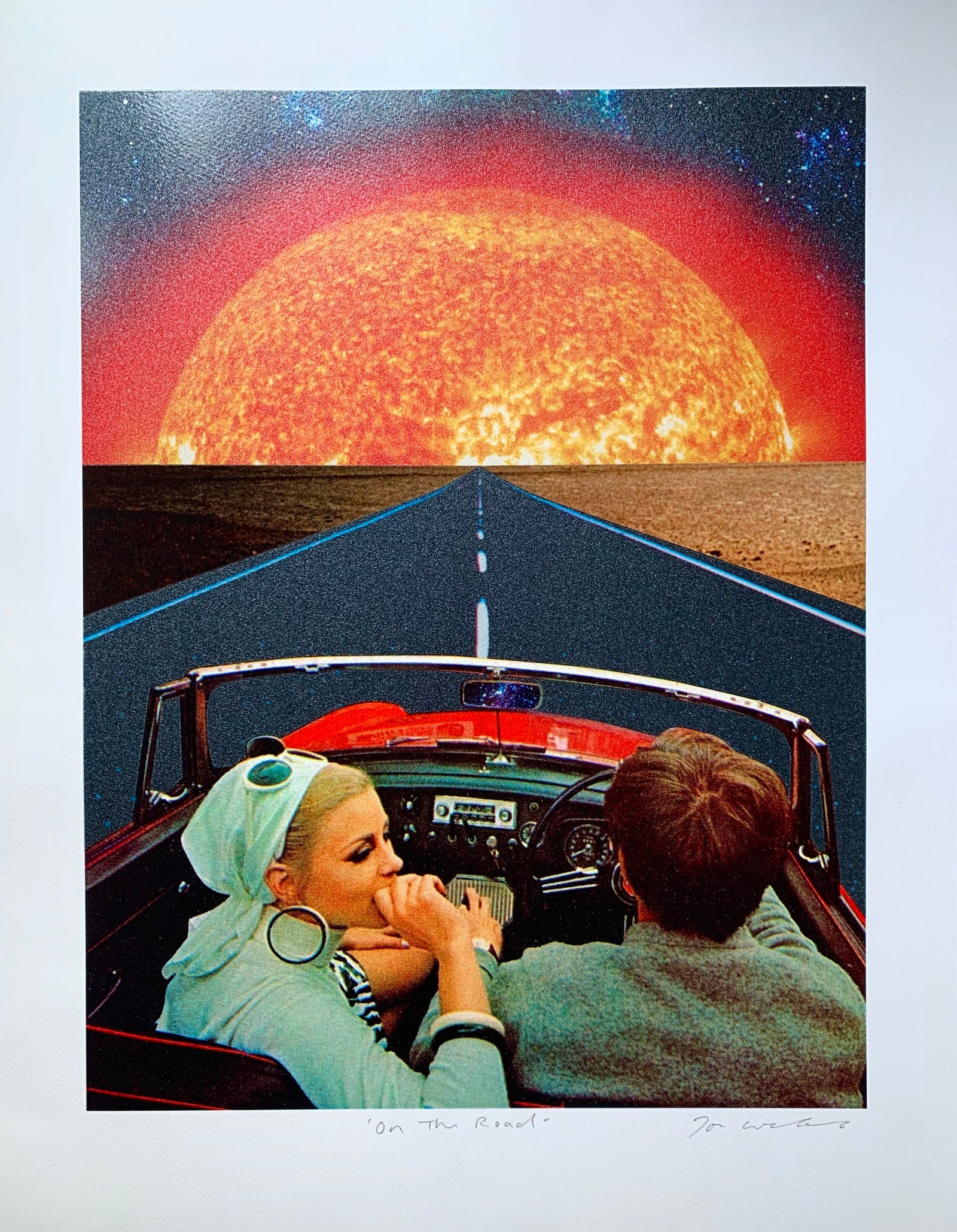 On The Road - (Framed) by Joe Webb, a limited edition archival inks with silkscreen uv glazes and glitter varnish. somerset enhanced velvet 330gsm paper from 2020