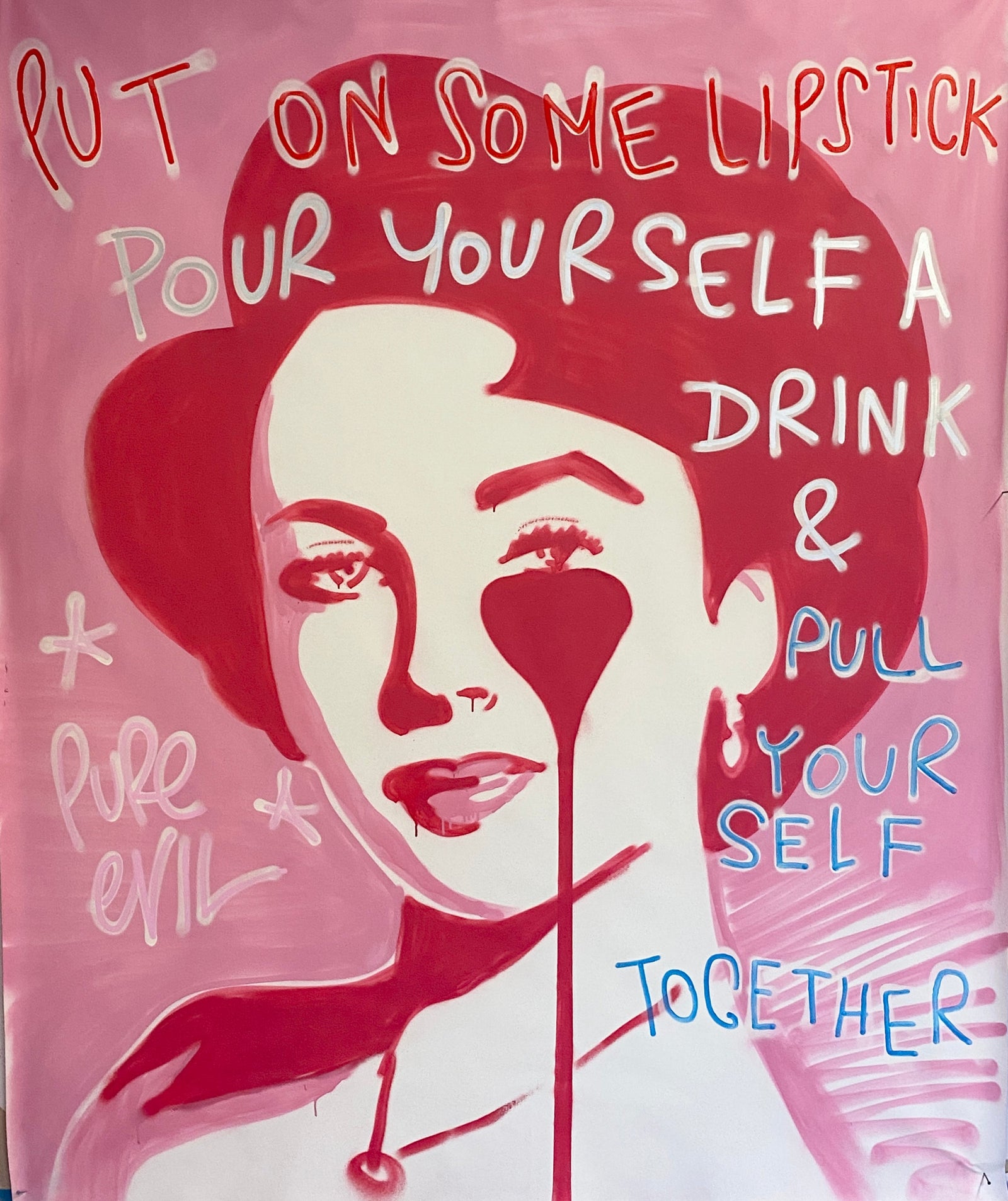 Liz Taylor - Put On Some Lipstick - Mega Canvas by Pure Evil