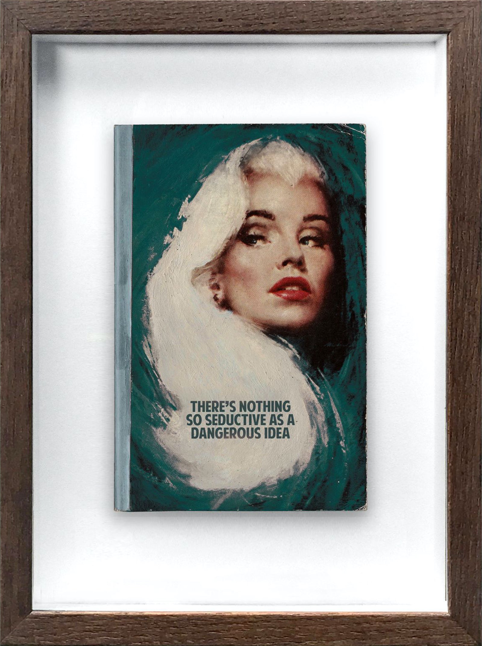 Nothing So Seductive – Green (Framed) by The Connor Brothers, a limited edition hand painted vintage paperback book with silkscreen from 2020